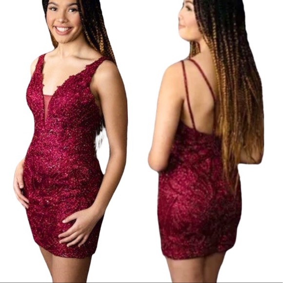 Coya Collection Dresses & Skirts - COYA COLLECTION Embroidered Dress Prom Formal Burgundy S Junior NWT